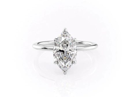 The Petal Kamellie Set With A 2.5 Carat Marquise Lab Diamond Cheap