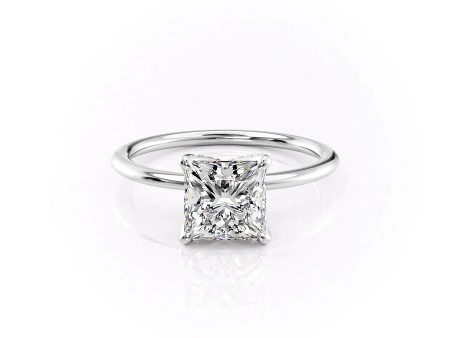 The Petal Kamellie Set With A 1.5 Carat Princess Lab Diamond Hot on Sale