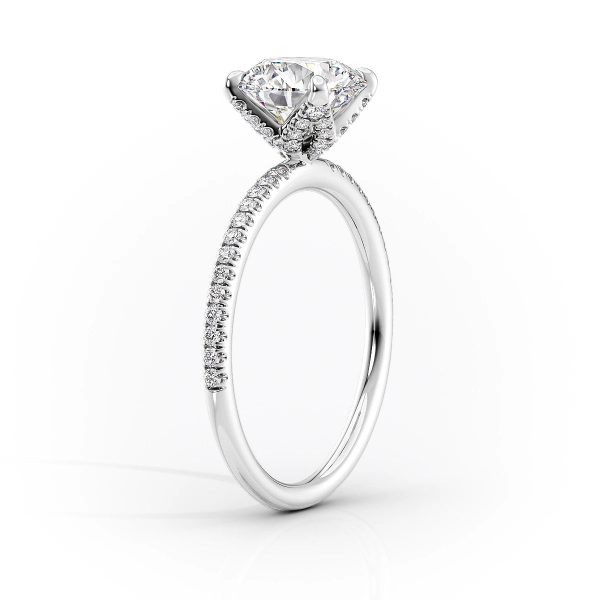 The Pave Petal Kamellie Set With A 2 Carat Oval Lab Diamond Fashion