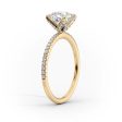 The Pave Petal Kamellie Set With A 1 Carat Radiant Lab Diamond For Sale