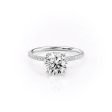 The Pave Petal Kamellie Set With A 2 Carat Round Lab Diamond For Discount