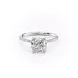 The Pave Petal Kamellie Set With A 1 Carat Cushion Lab Diamond Sale