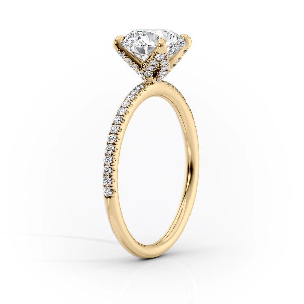 The Pave Petal Kamellie Set With A 2.5 Carat Cushion Lab Diamond Online Sale