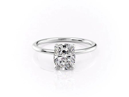 The Petal Kamellie Set With A 2 Carat Elongated Cushion Lab Diamond Online Hot Sale