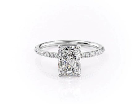 The Pave Petal Kamellie Set With A 1 Carat Radiant Lab Diamond For Discount