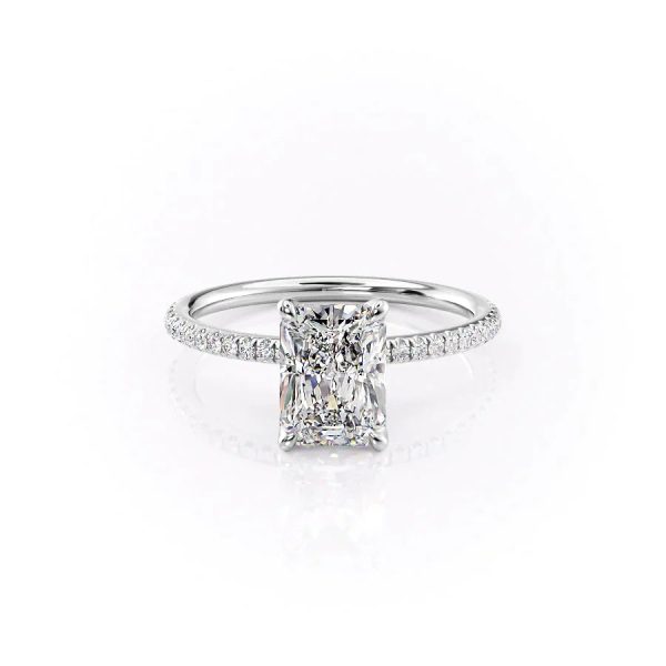 The Pave Petal Kamellie Set With A 1 Carat Radiant Lab Diamond For Discount