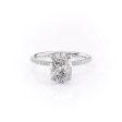 The Pave Petal Kamellie Set With A 1.5 Carat Oval Lab Diamond For Discount