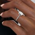 The Pave Petal Kamellie Set With A 1 Carat Elongated Cushion Lab Diamond Online